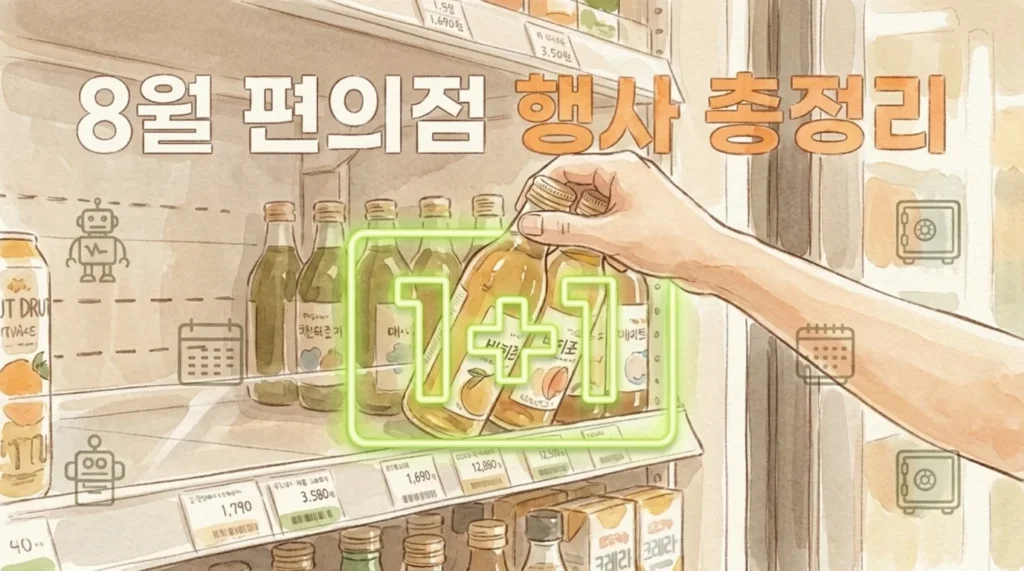 8월 편의점 행사 총정리 — CU·GS25·세븐일레븐·이마트24 1+1·2+1